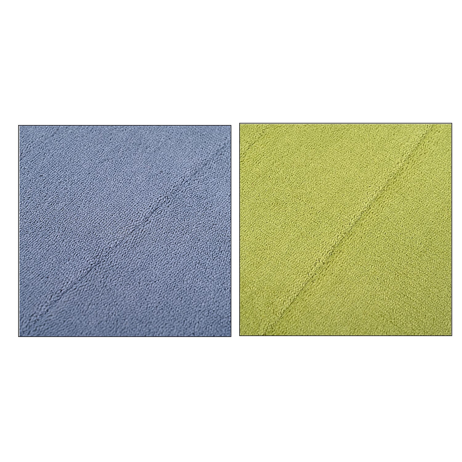 Set of 2 Anti Slip Bath Mat - Light Green and Grey