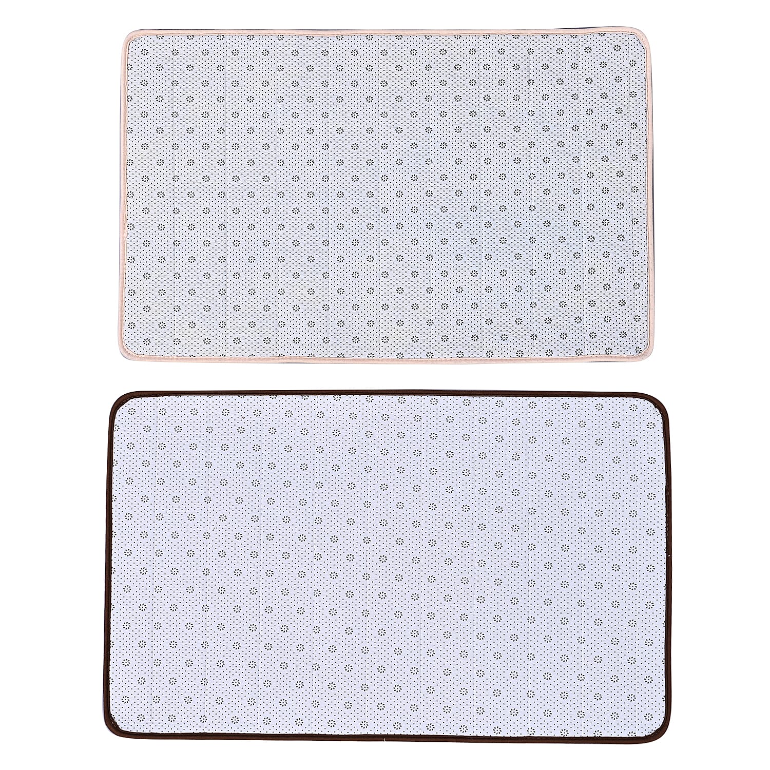 Set of 2 - Anti Slip Bath Mat (Size 79x50Cm) - Light Coffee and Brown