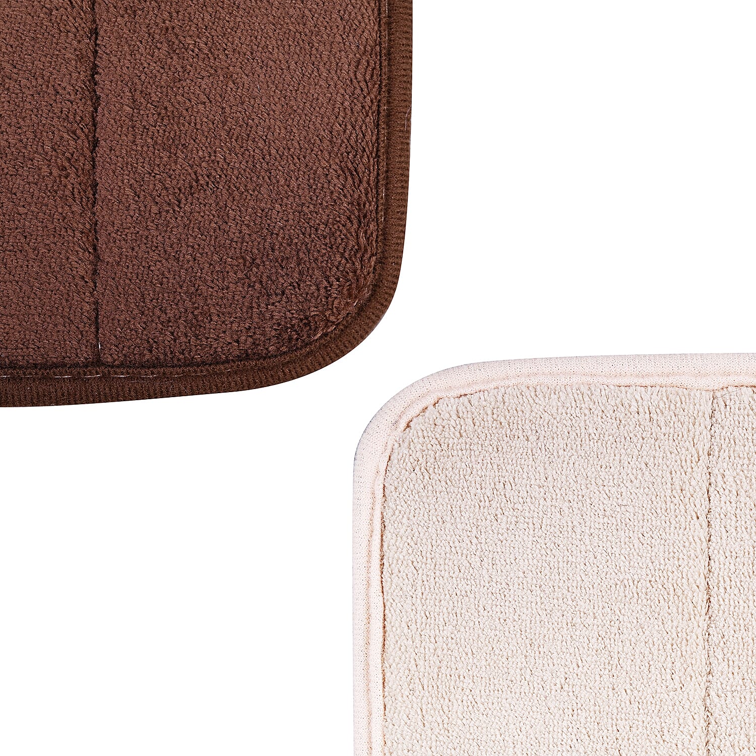 Set of 2 - Anti Slip Bath Mat (Size 79x50Cm) - Light Coffee and Brown