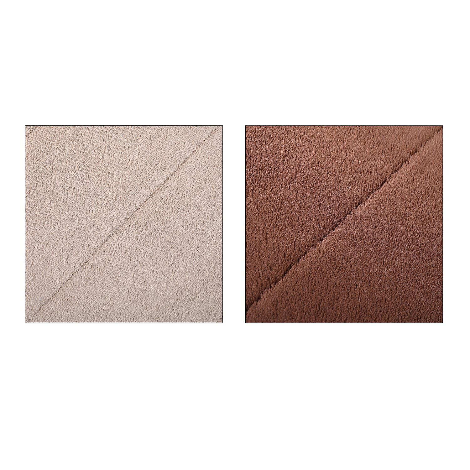 Set of 2 - Anti Slip Bath Mat (Size 79x50Cm) - Light Coffee and Brown