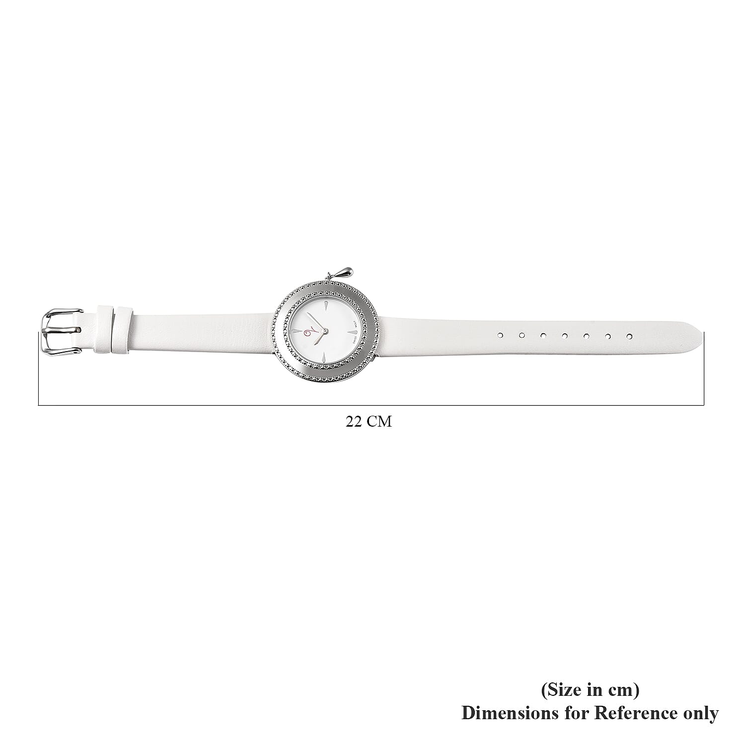 Lucy Q Swiss Movement 5 ATM Water Resistent Watch with Charm with White Strap in Stainless Steel