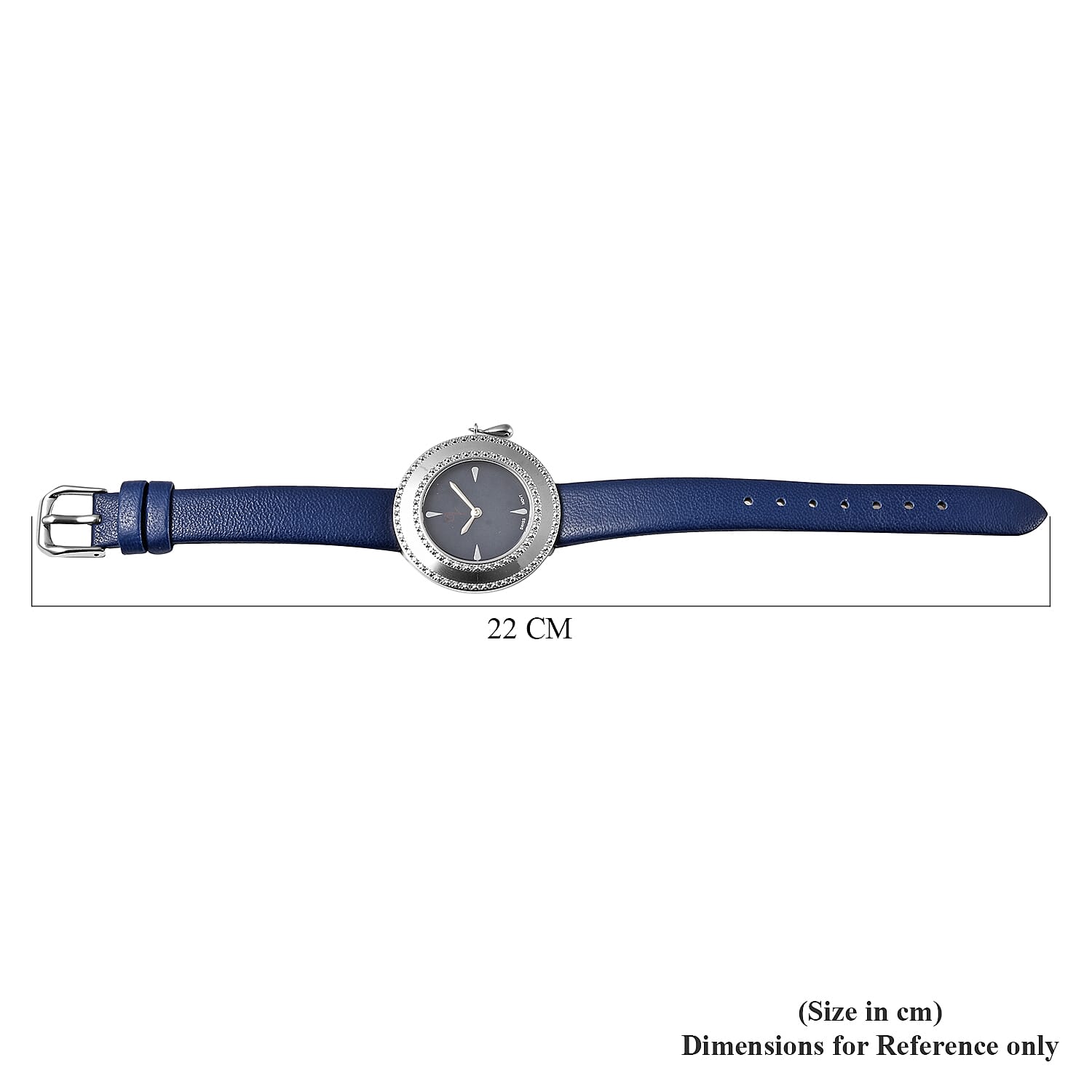 Lucy Q Swiss Movement 5 ATM Water Resistent Watch with Charm with Blue Strap in Stainless Steel