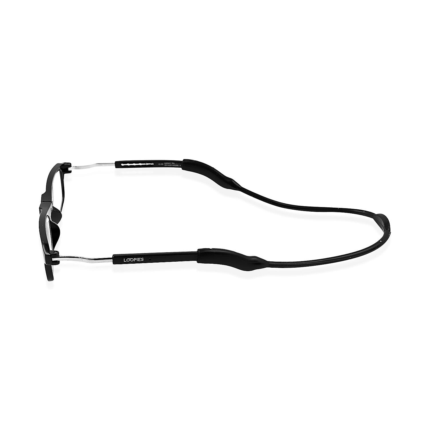 Loopies +1.50 Diopter Magnetic Reading Glasses in White Frame