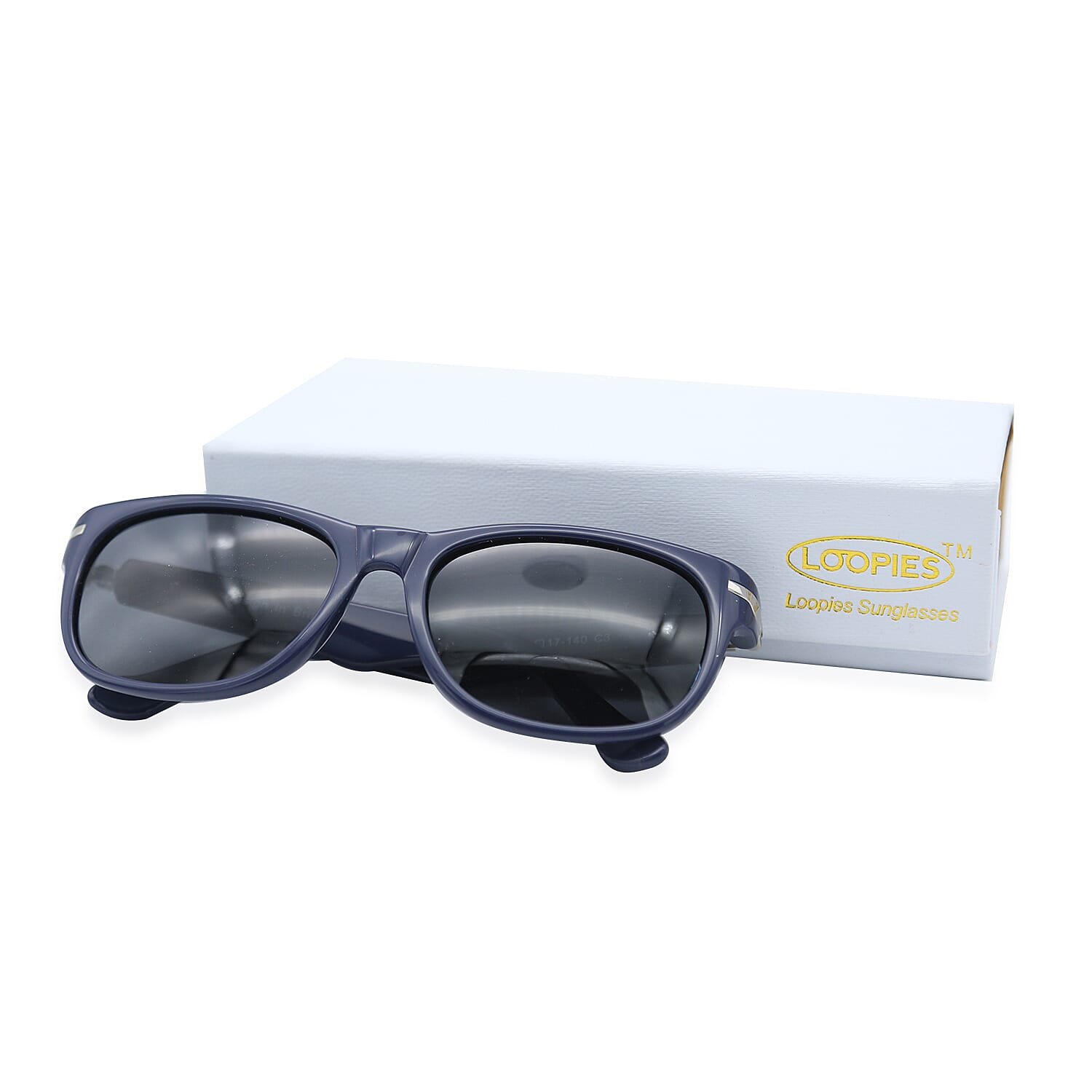 Loopies Wayfarer Polarised Folding Sunglasses in Dark Blue