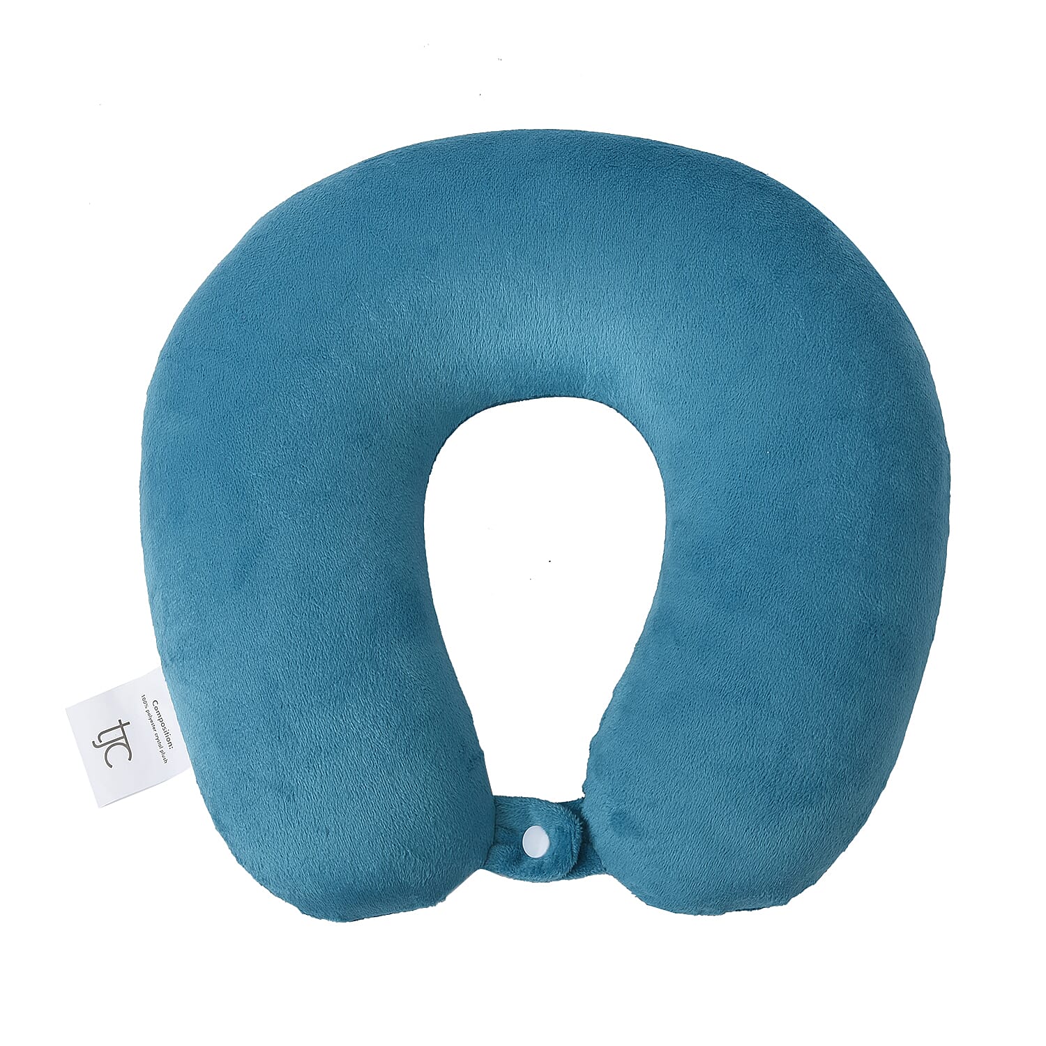 Stylish and Comfortable Memory Foam Ergonomic Neck Pillow with Snap Closure - Teal
