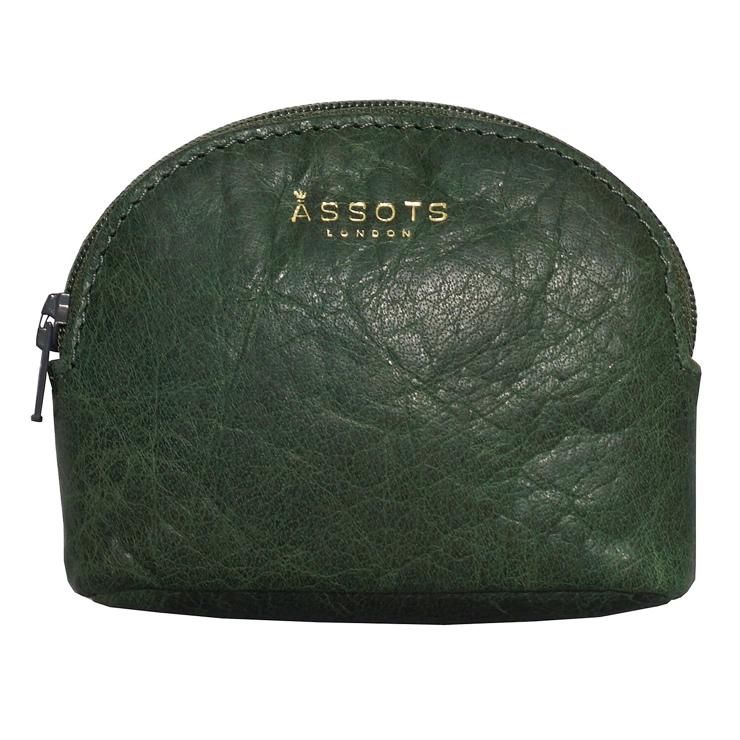 Assots London Lotty 100% Genuine Leather Zip Top Coin Purse (Size 10x2x8 Cm) - Green
