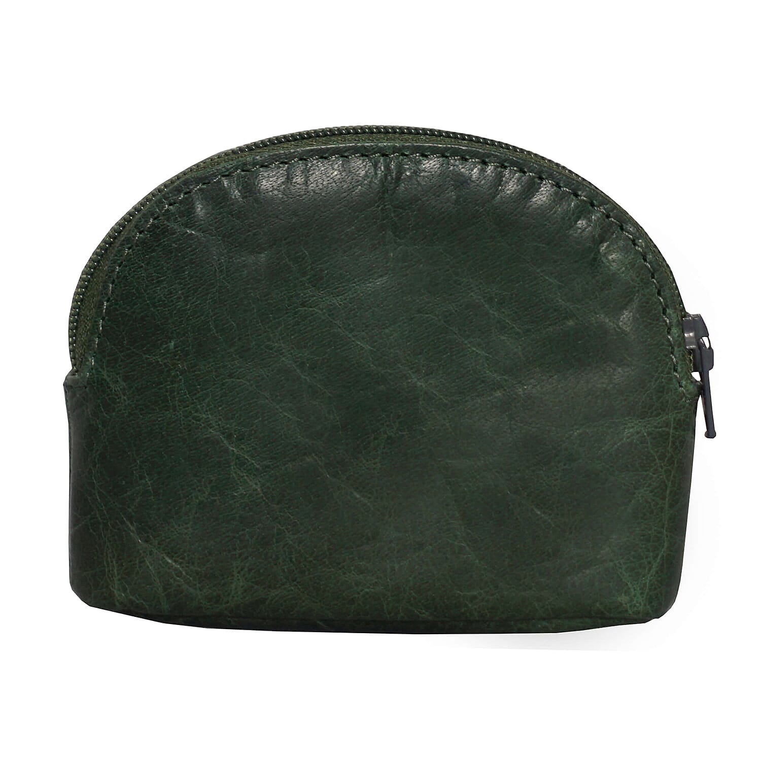 Assots London Lotty 100% Genuine Leather Zip Top Coin Purse (Size 10x2x8 Cm) - Green