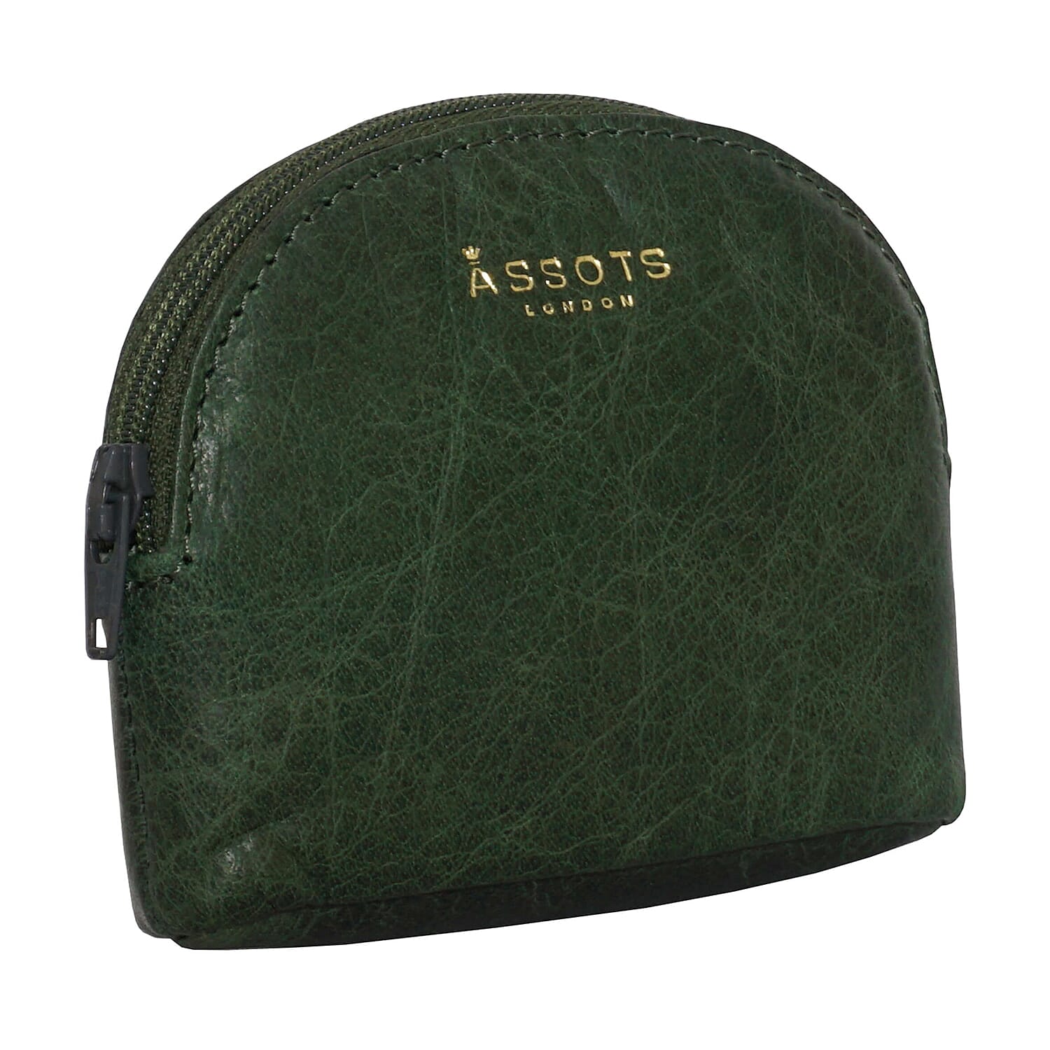 Assots London Lotty 100% Genuine Leather Zip Top Coin Purse (Size 10x2x8 Cm) - Green