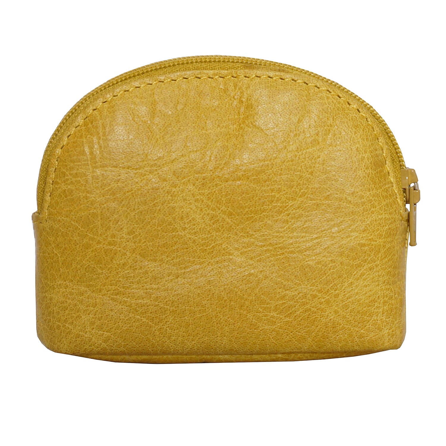 Assots London Lotty 100% Genuine Leather Zip Top Coin Purse (Size 10x2x8 Cm) - Yellow
