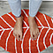100% Cotton Leaf Shape Mat - Beige and White