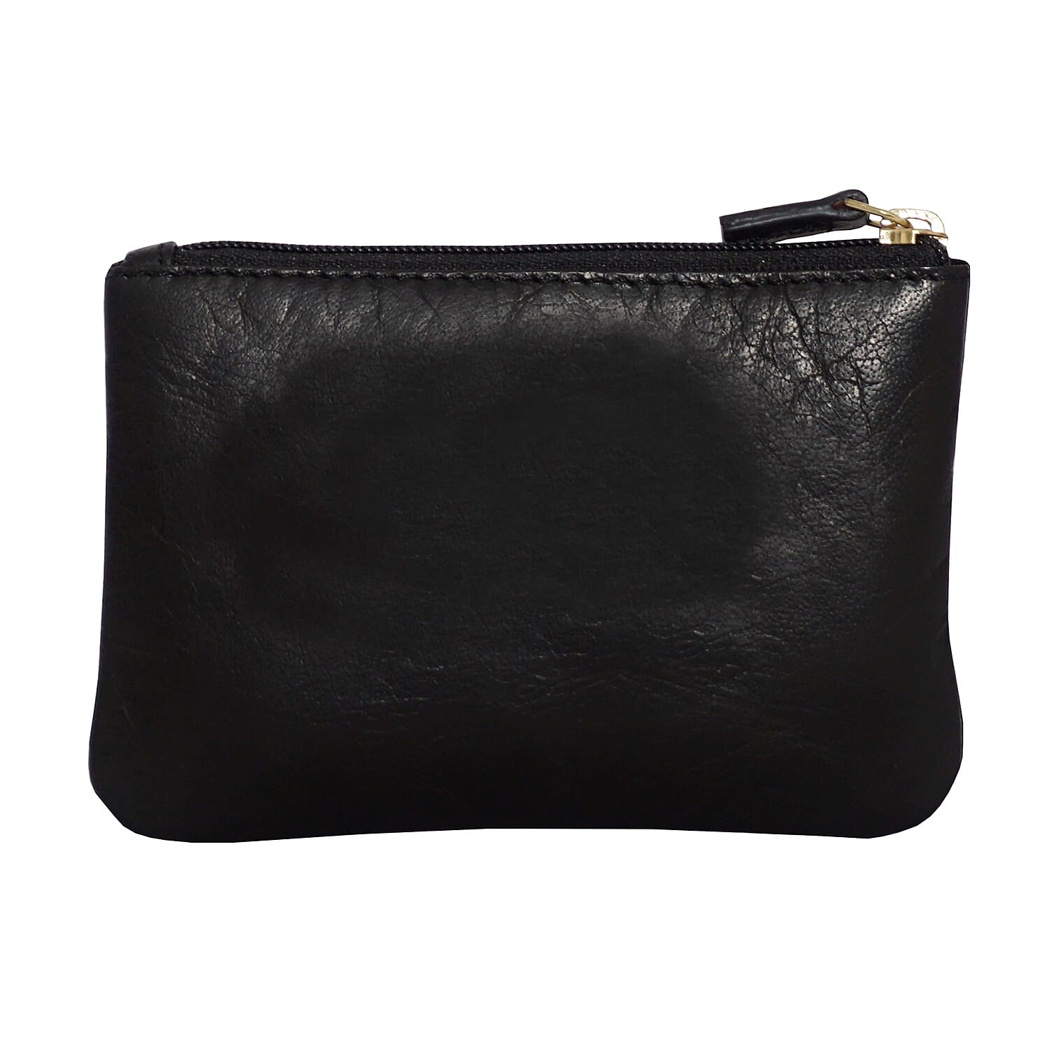 Assots London Mary 100% Genuine Leather Zip Top Coin Purse in Black (Size 12.5x8.5cm)