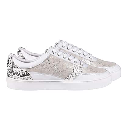 LOTUS Leather Lace-Up Women's Trainer Shoes White 6277214 TJC