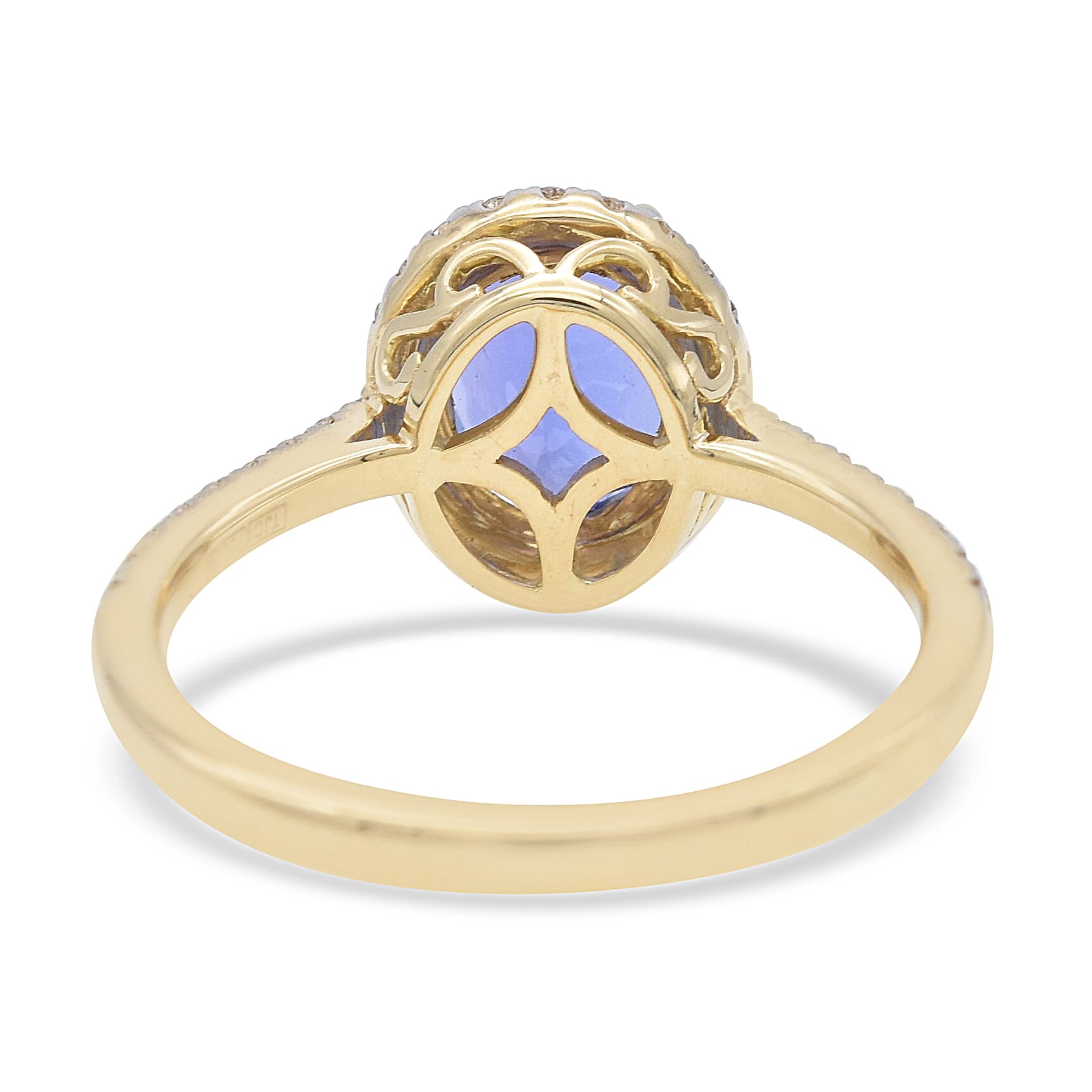 ILIANA 18K Yellow Gold AAA Tanzanite and Diamond (SI/G-H) Ring 2.29 Ct, Gold wt. 3.28 Gms