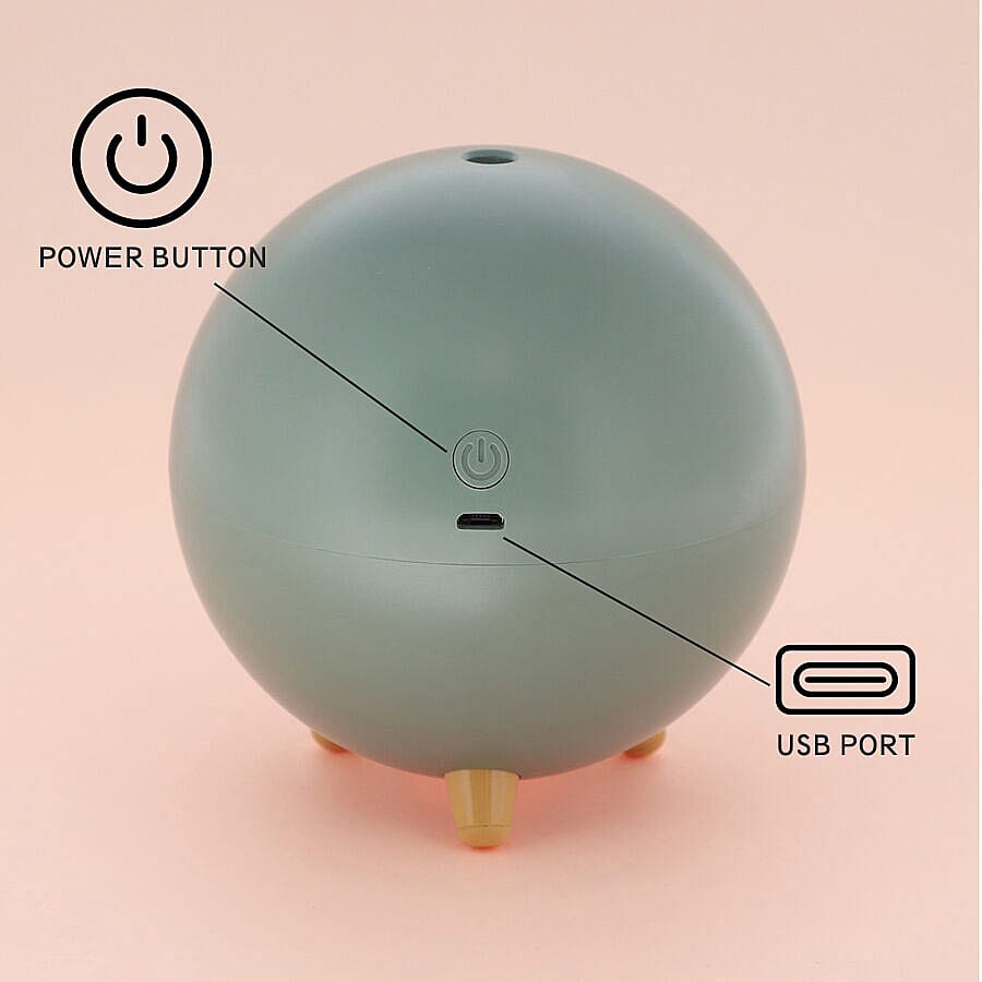 The Fifth Season - Cute Planet Cat Humidifier with 10ml Jasmine Fragrance Oil and Colour Changing LED Light - Green