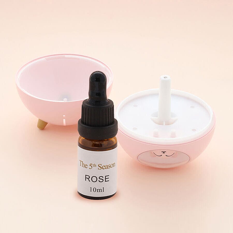 The Fifth Season - Cute Planet Cat Humidifier with 10ml Rose Fragrance Oil and Colour Changing LED Light - Pink