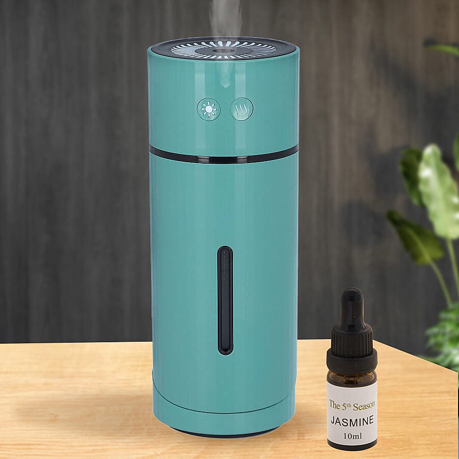 The Five Season - 90 Degree Adjustable Spray Direction, Humidifier with Jasmine Fragrance Oil and Night Light - Light Green