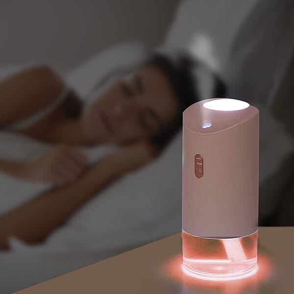 The Five Season - On - Board Projection Lamp Humidifier with Rose Fragrance Oil and Night Light with Colour - Pink