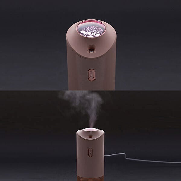 The Five Season - On - Board Projection Lamp Humidifier with Rose Fragrance Oil and Night Light with Colour - Pink