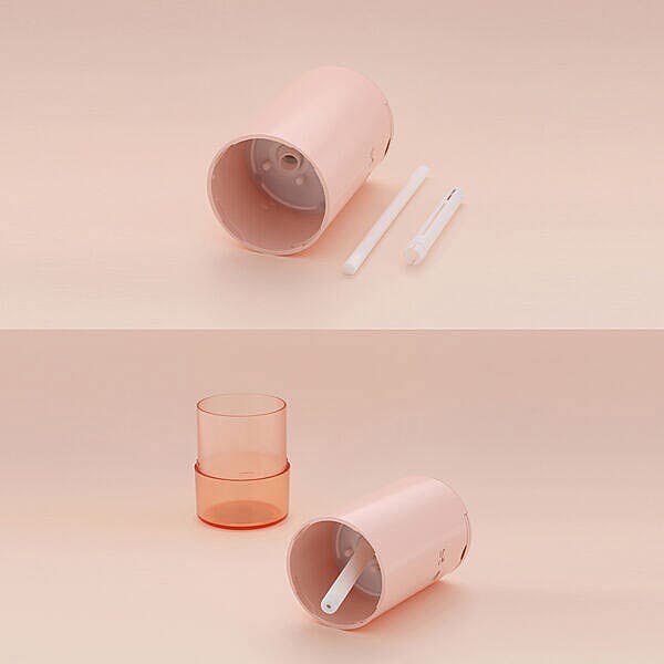 The Five Season - On - Board Projection Lamp Humidifier with Rose Fragrance Oil and Night Light with Colour - Pink