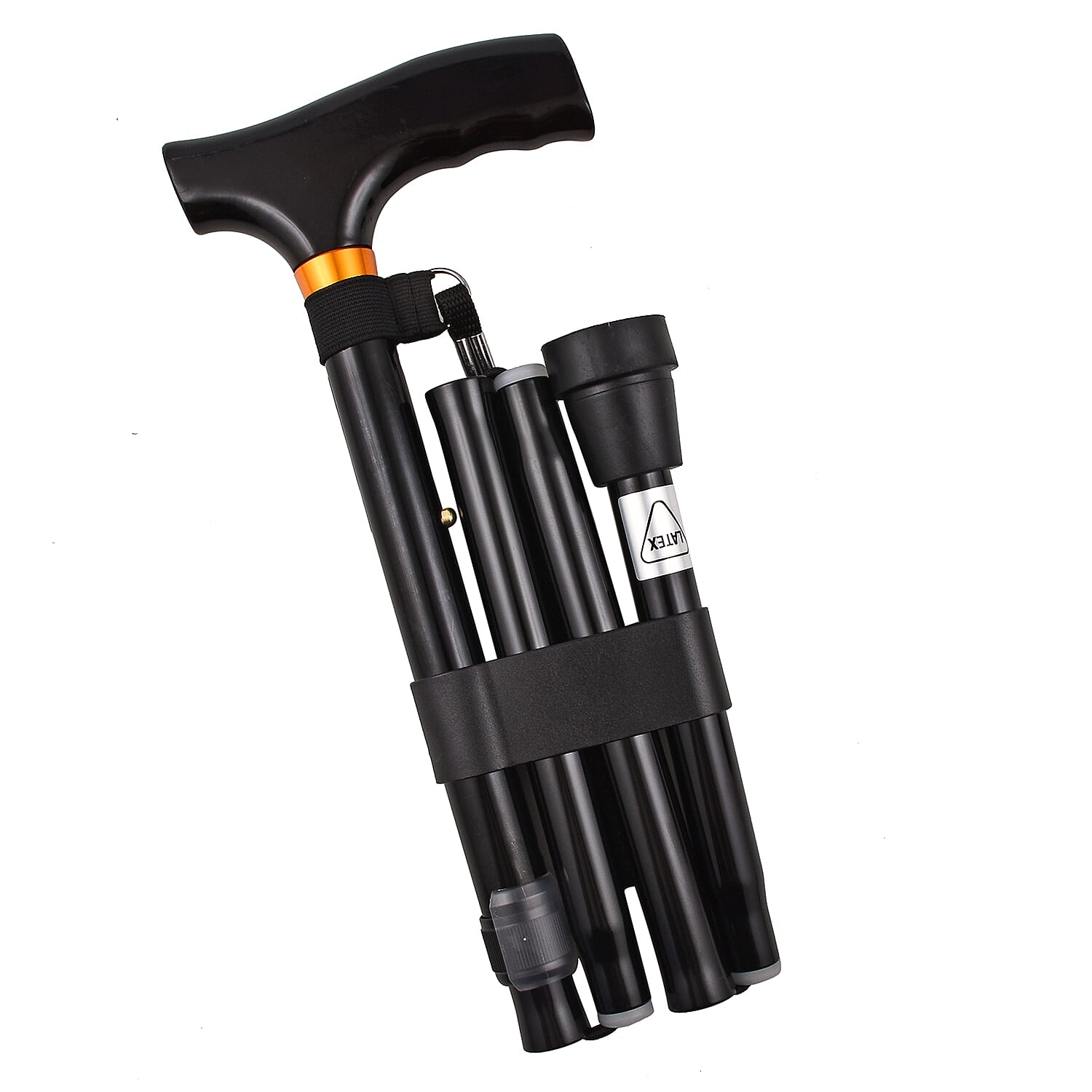 Homecraft Folding Coloured Walking Stick (Extendable 94cm) - Black