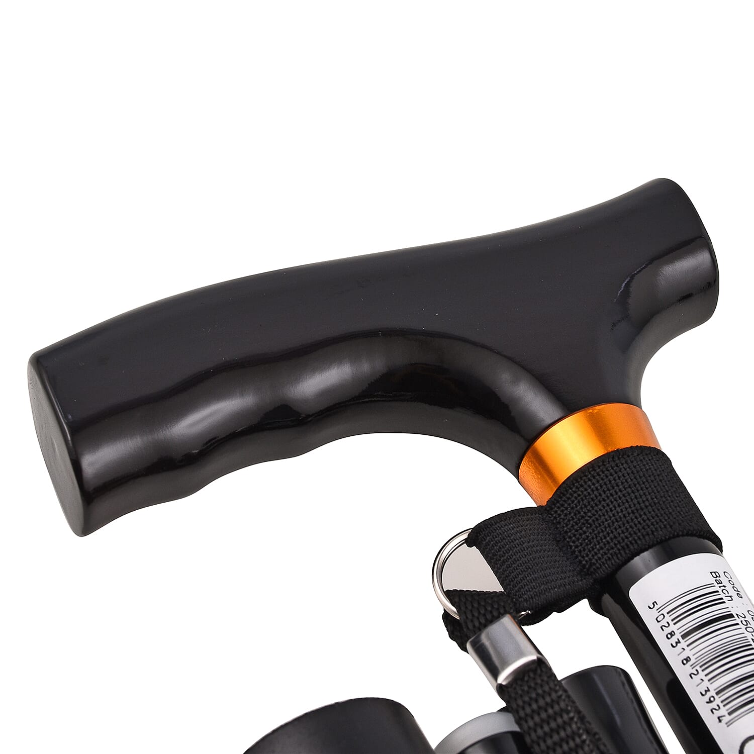 Homecraft Folding Coloured Walking Stick (Extendable 94cm) - Black