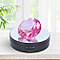Rotating Display Stand with Black & Kunzite Colour Crystal Glass (3xAAA Battery not Included) (Size 13x3.5cm)