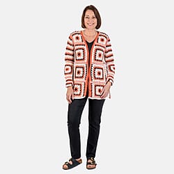 Bali Collection Cotton Hand Crochet Cardigan - White and Multi