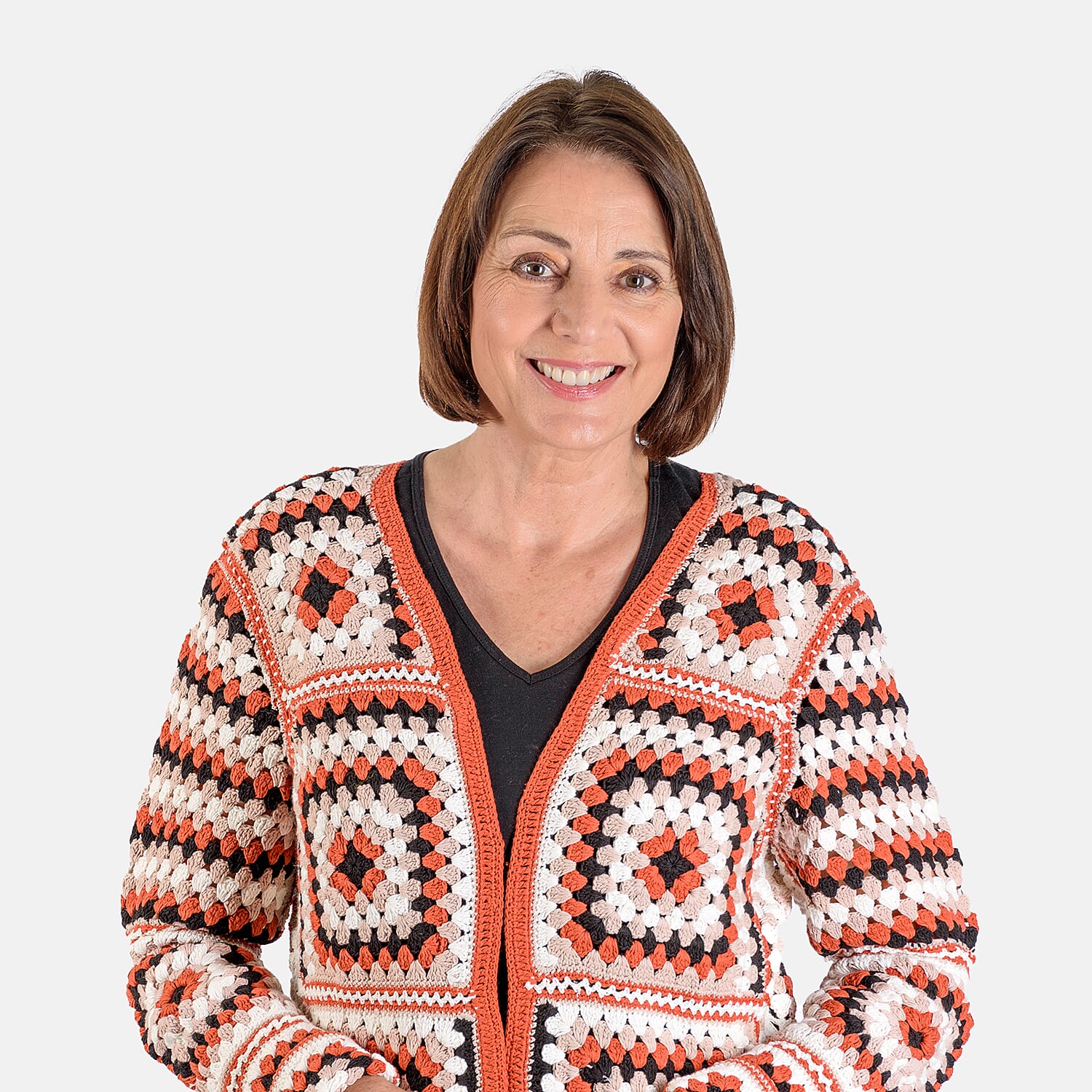 Bali Collection Cotton Hand Crochet Cardigan - White and Multi