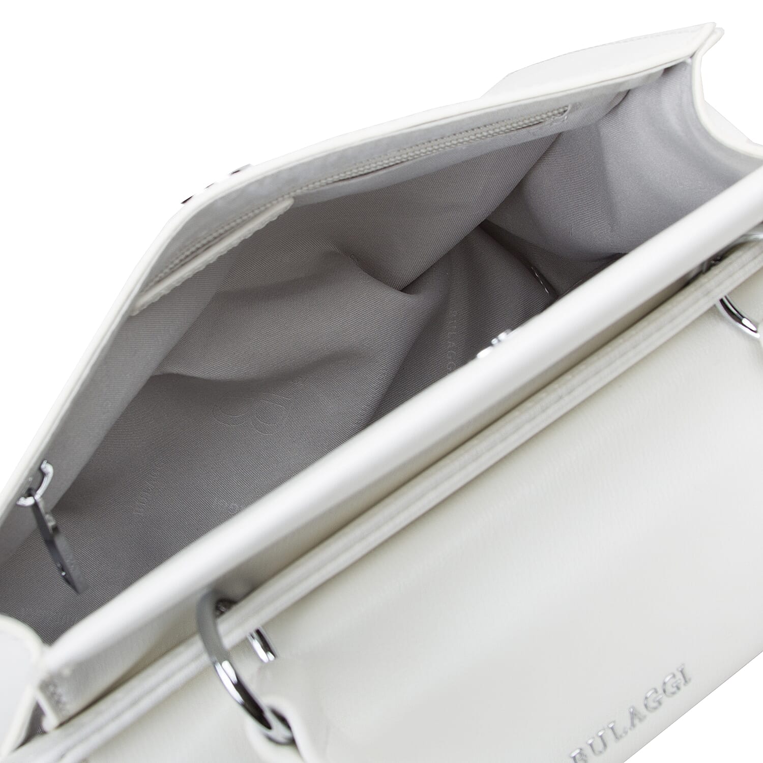 Bulaggi Collection Gail Handbag with Adjustable and Deatchable Shoulder Strap in White