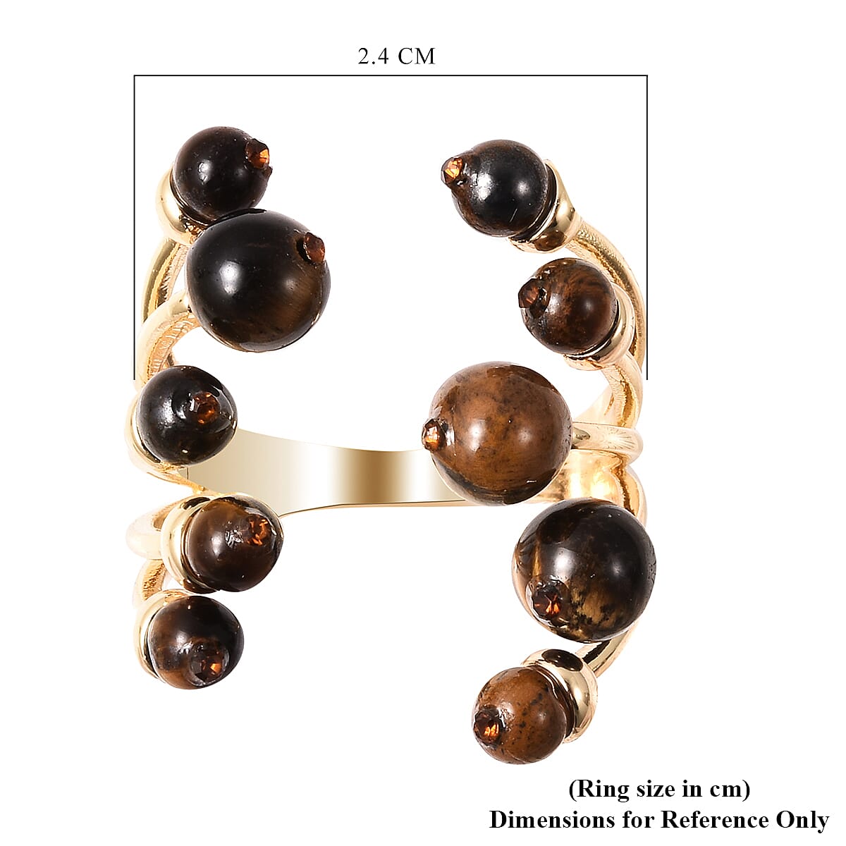 Yellow Tigers Eye Ring in Gold Tone 6.0 Ct