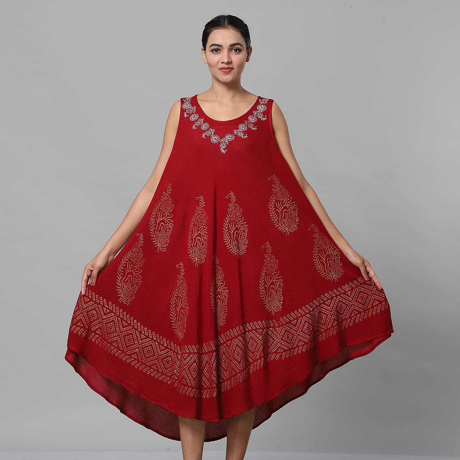 Tie Dye Umbrella Dress in Blue Size upto 18 Length 120cm/47in