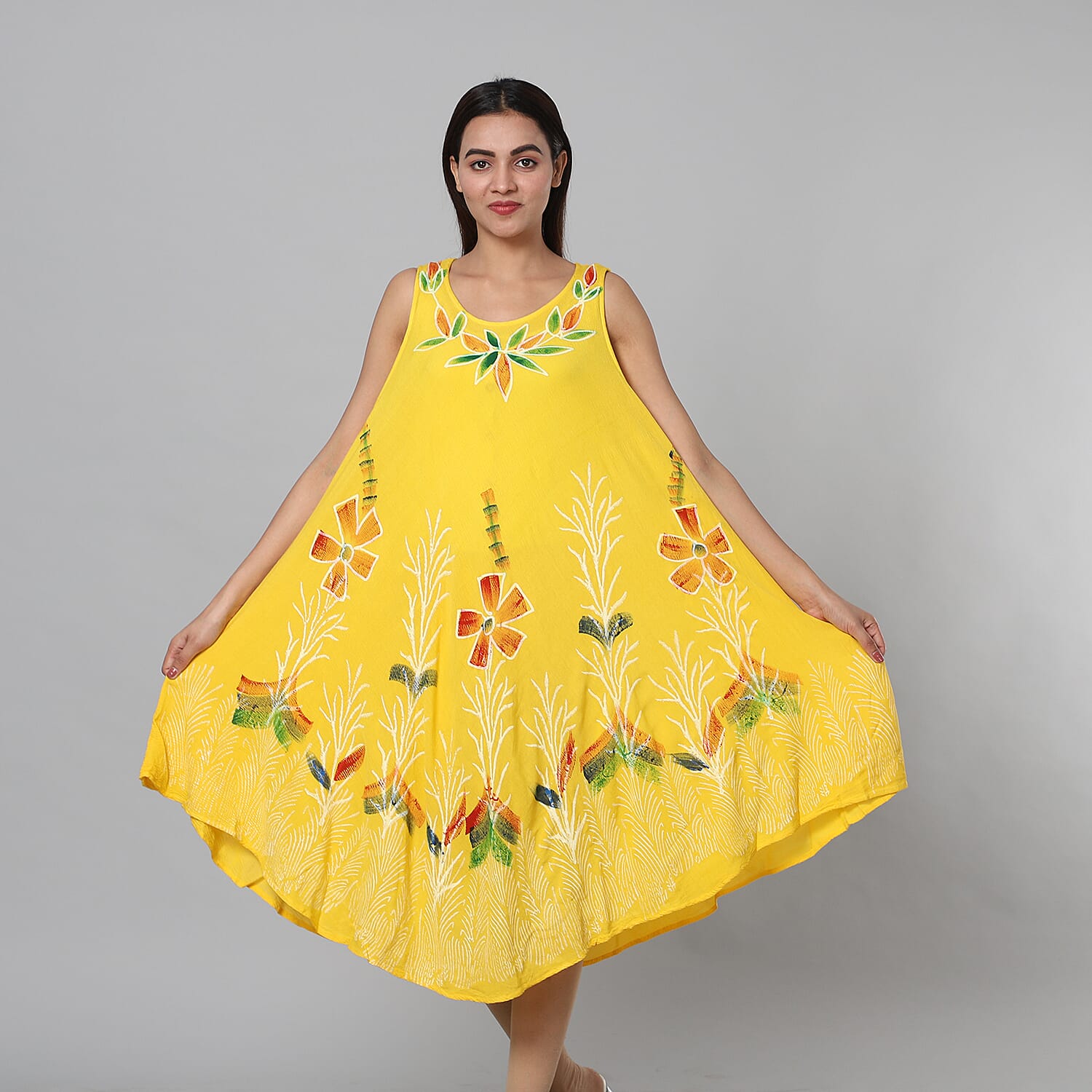 Tie Dye Umbrella Dress in Blue Size upto 18 Length 120cm/47in