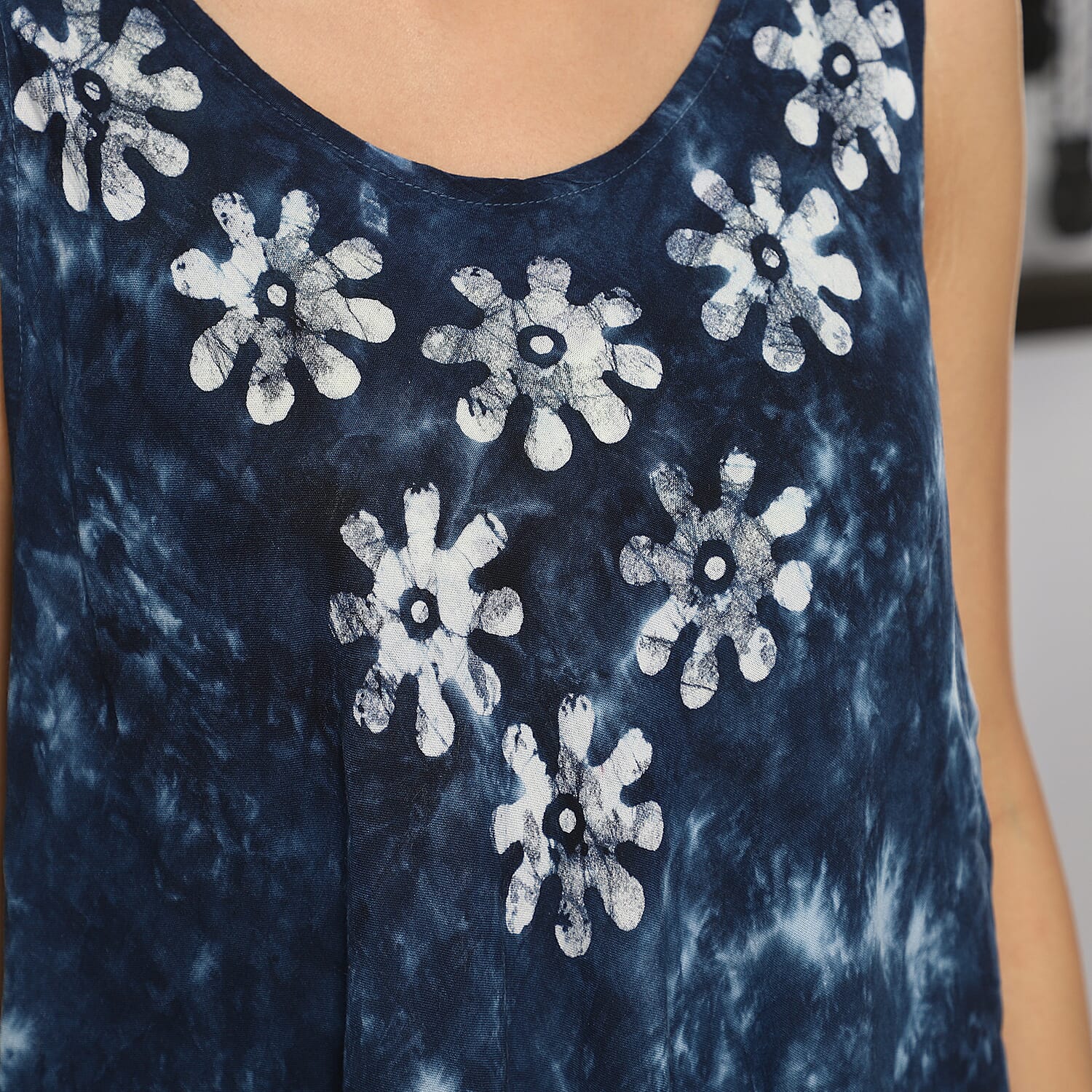 Tie Dye Umbrella Dress in Blue Size upto 18 Length 120cm/47in