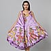 Tie & Dye Purple Umbrella Dress in Floral Pattern (Size upto 20)  - 120cm/47in