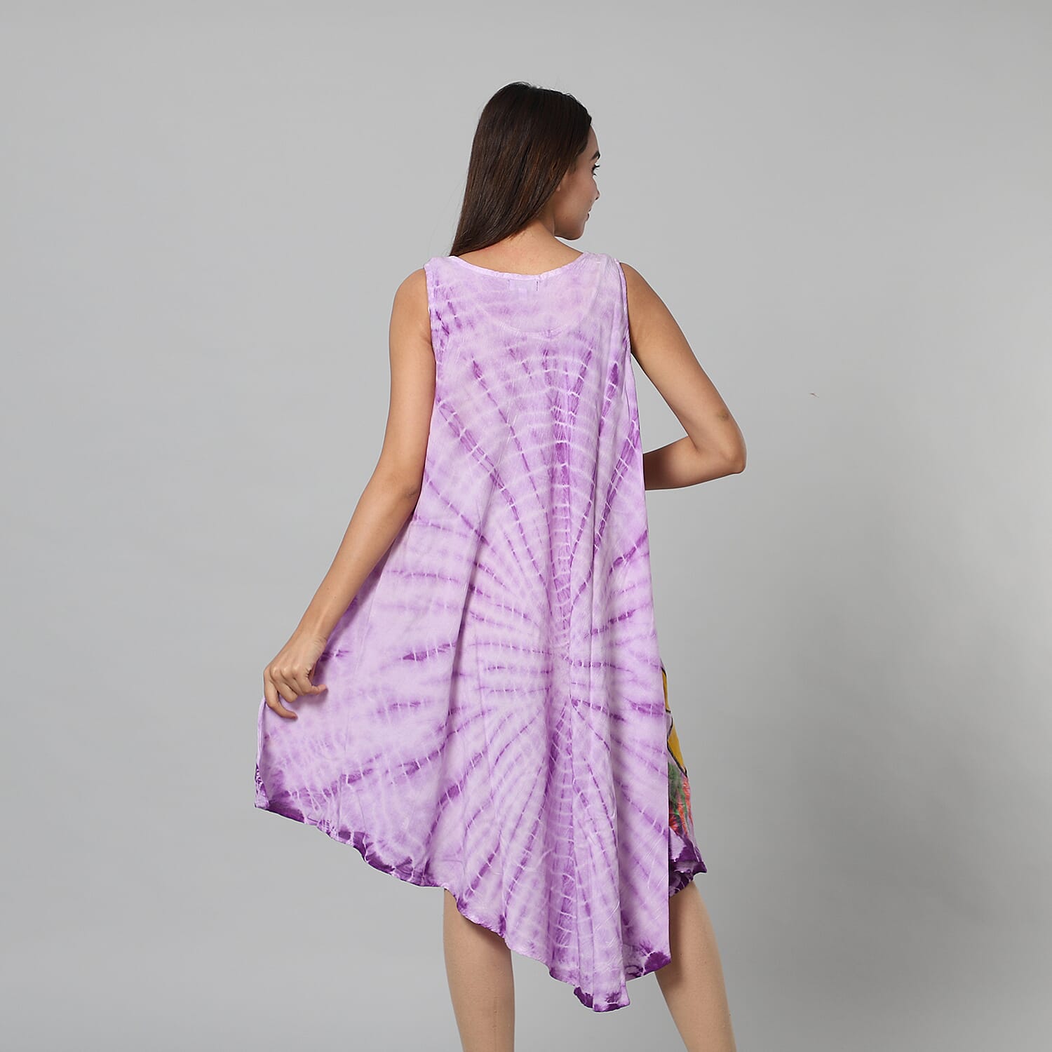 Tie & Dye Umbrella Dress in Grey and Black (Size upto 20)  Length - 120cm/47in