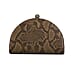 Bulaggi Collection Quince Camel and Black Snake-Skin Pattern Clutch Bag