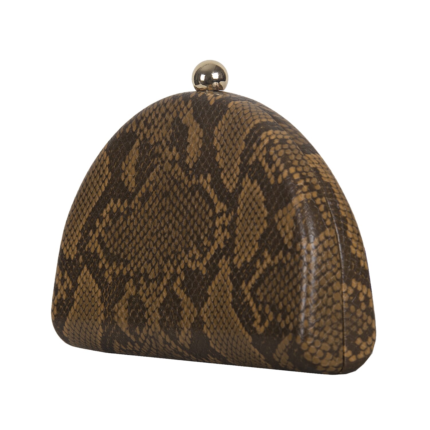 Bulaggi Collection Quince Camel and Black Snake-Skin Pattern Clutch Bag