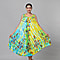 Tie & Dye Blue and Yellow Umbrella Dress in Floral Pattern (Size upto 18)  Length - 120cm/47in