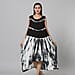 Tie & Dye Umbrella Dress in Black and White