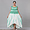 Tie & Dye Umbrella Dress in Green and White