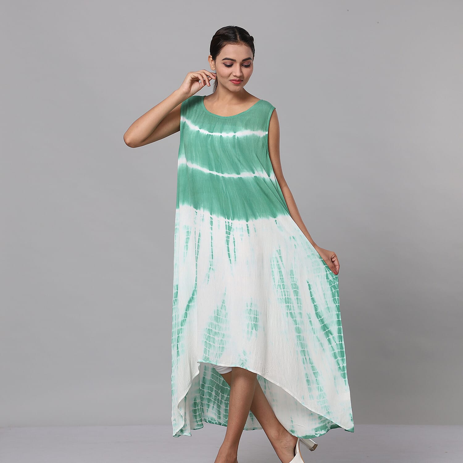 Tie & Dye Umbrella Dress in Black and White