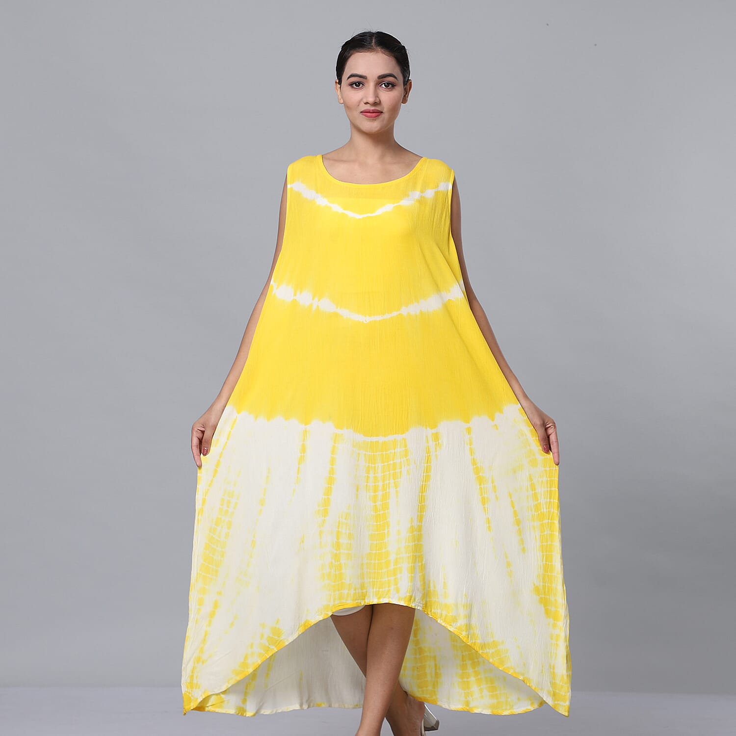 Tie & Dye Umbrella Dress in Black and White