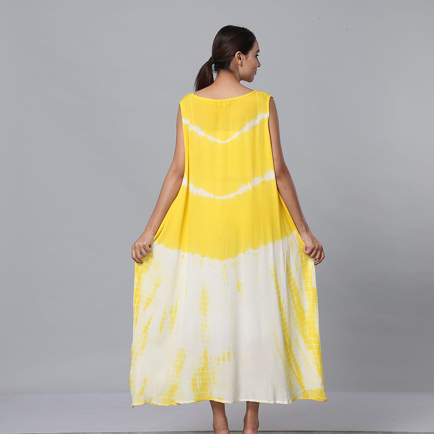 Tie & Dye Umbrella Dress in Black and White