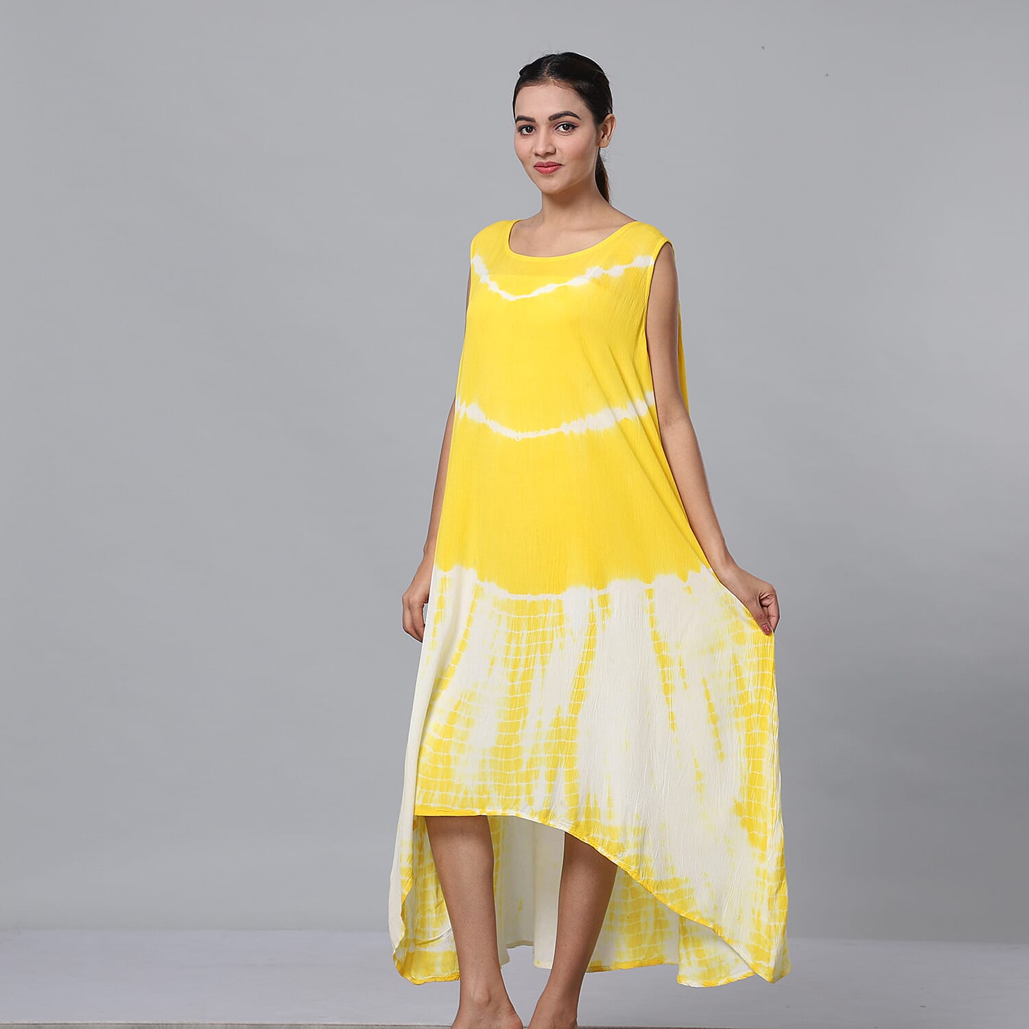 Tie & Dye Umbrella Dress in Black and White