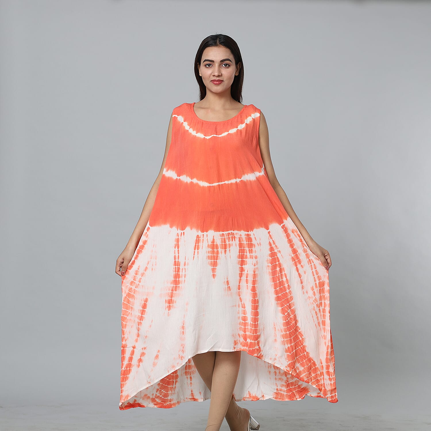 Tie & Dye Umbrella Dress in Black and White