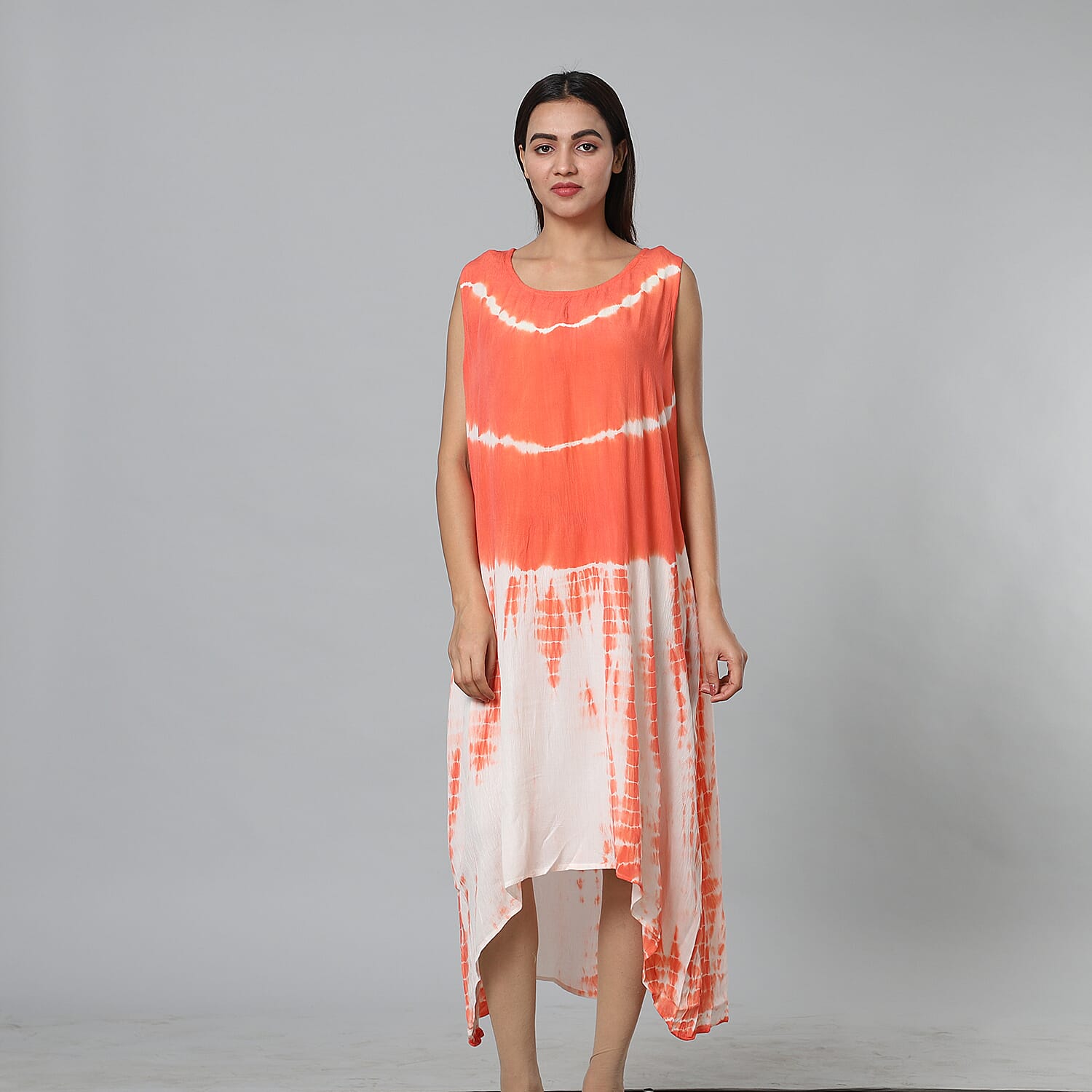 Tie & Dye Umbrella Dress in Black and White