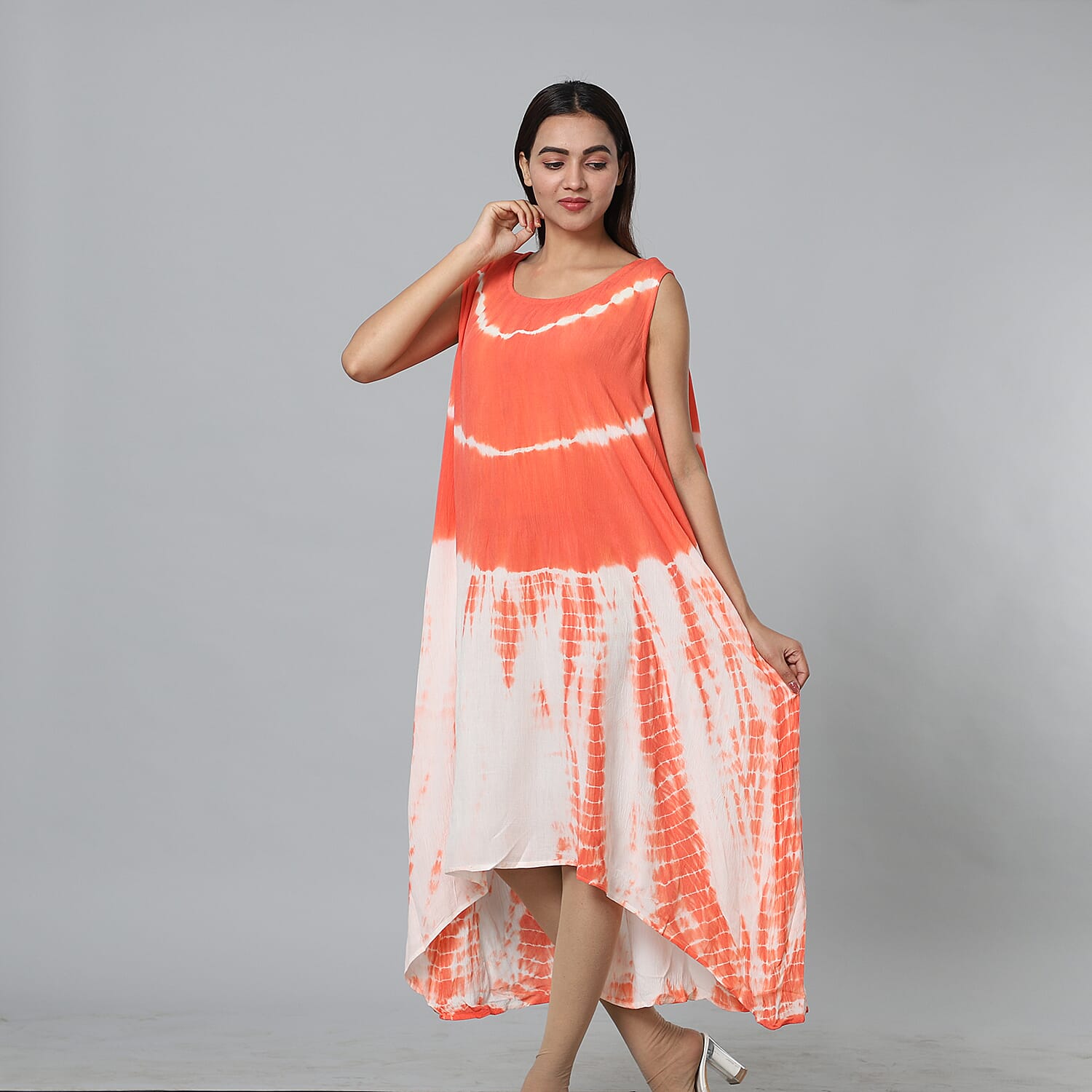 Tie & Dye Umbrella Dress in Black and White