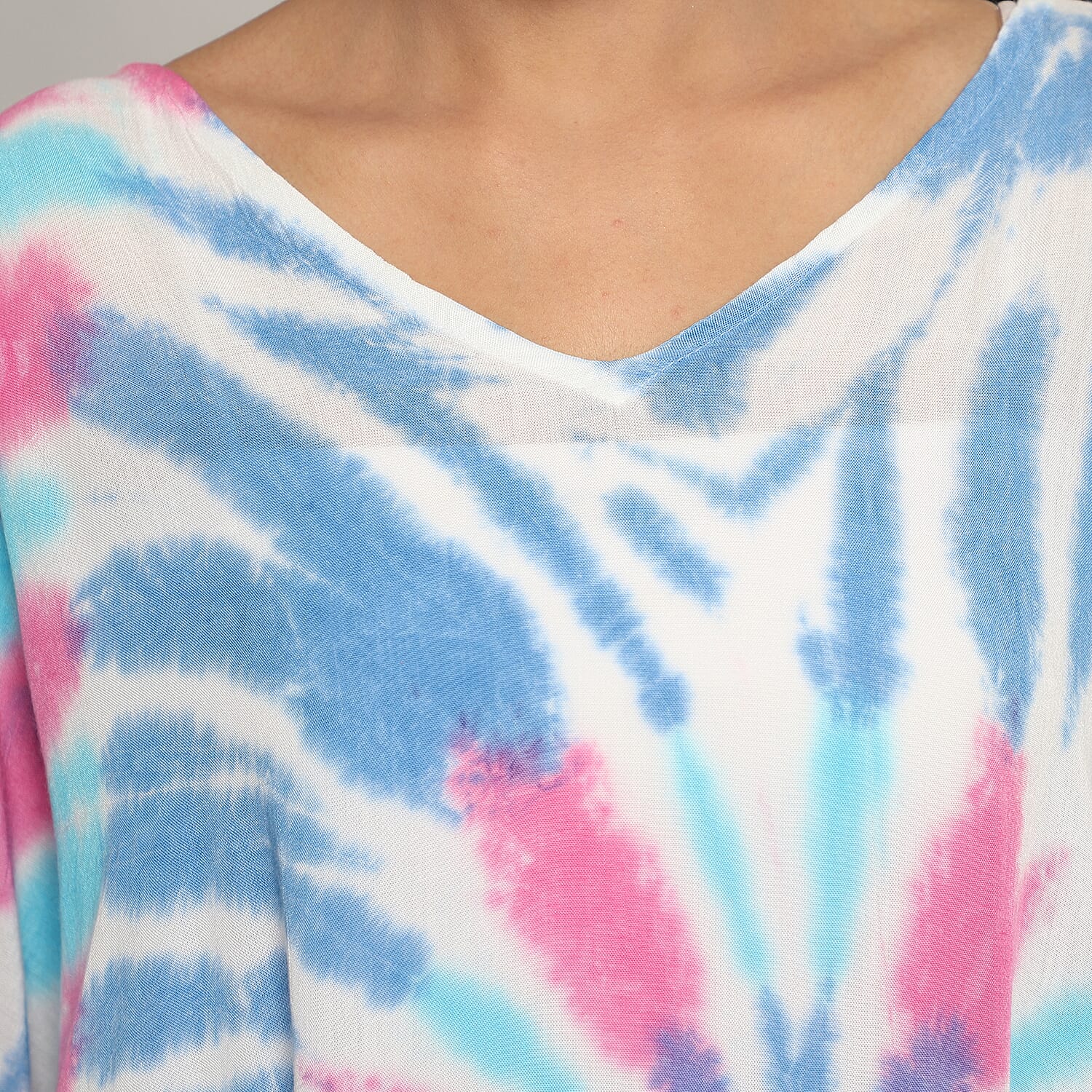 New Arrival-Tie & Dye Kaftan in Blue and Multi Colour (Size upto 18)