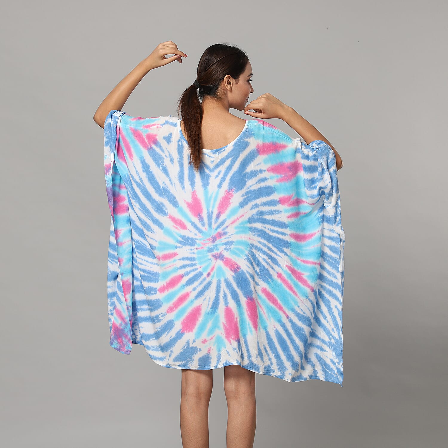 New Arrival-Tie & Dye Kaftan in Blue and Multi Colour (Size upto 18)