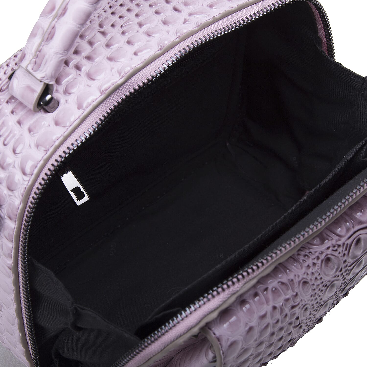 Bulaggi Collection Bells Croc Pattern Crossbody Bag with Flap Pocket in Font in Lilac